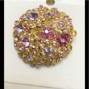 Rucinni Swarovski Crystal Purple Lilac Pearl Gold